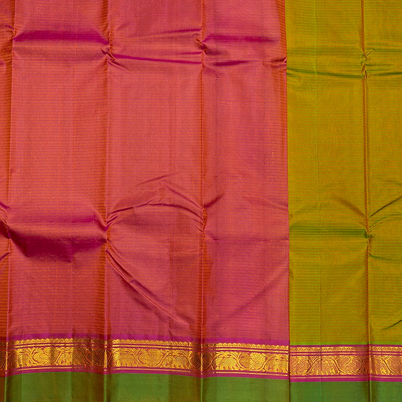 Hayagrivas Handloom Sampanga Green Kanjivaram Silk Saree KBF486F4-10