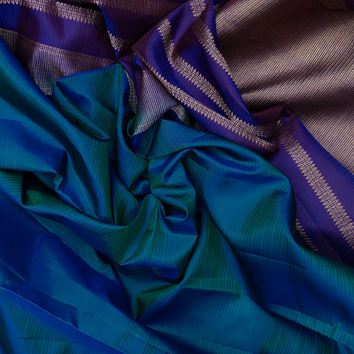 Hayagrivas Handloom Mayilkazhuthu Kanjivaram Silk Saree with Purple Border KBF500F3-6