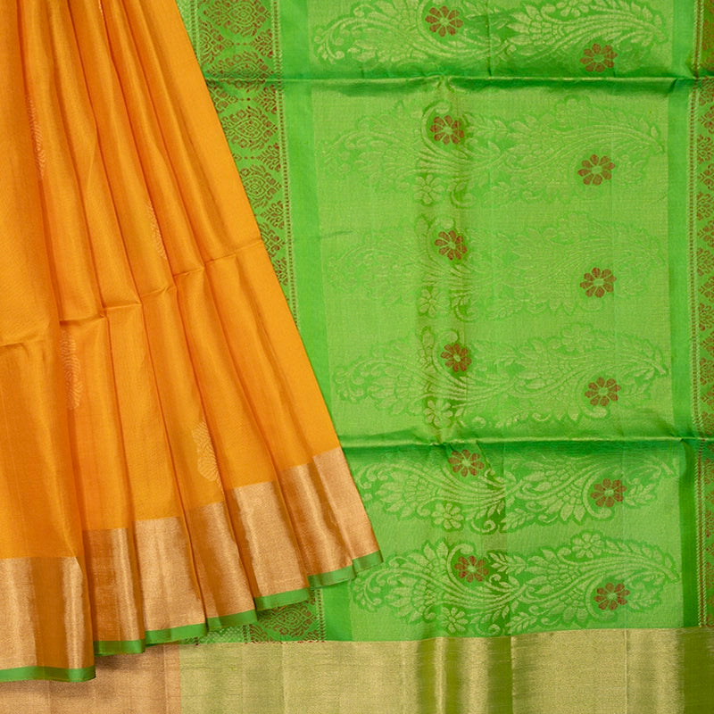 Hayagrivas Turmeric Yellow Handloom Soft Silk Saree KBF501F1-24