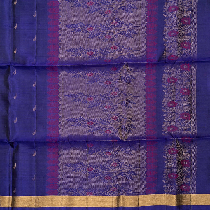 Hayagrivas Purplish-Blue Handloom Soft Silk Saree KBF535G7-25
