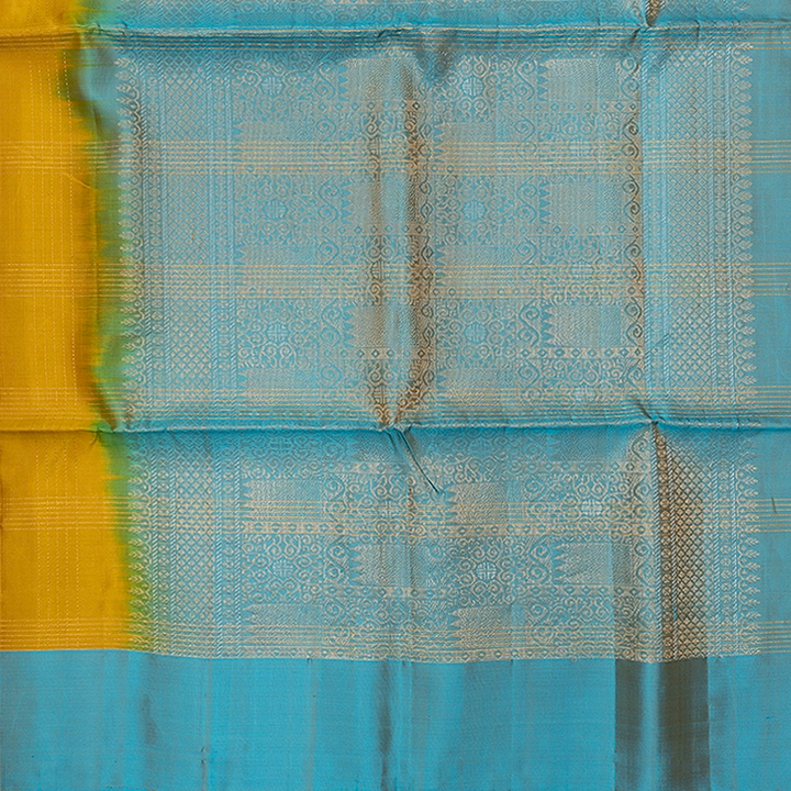 Hayagrivas Mustard Yellow Handloom Soft Silk Saree KBF547G1-14