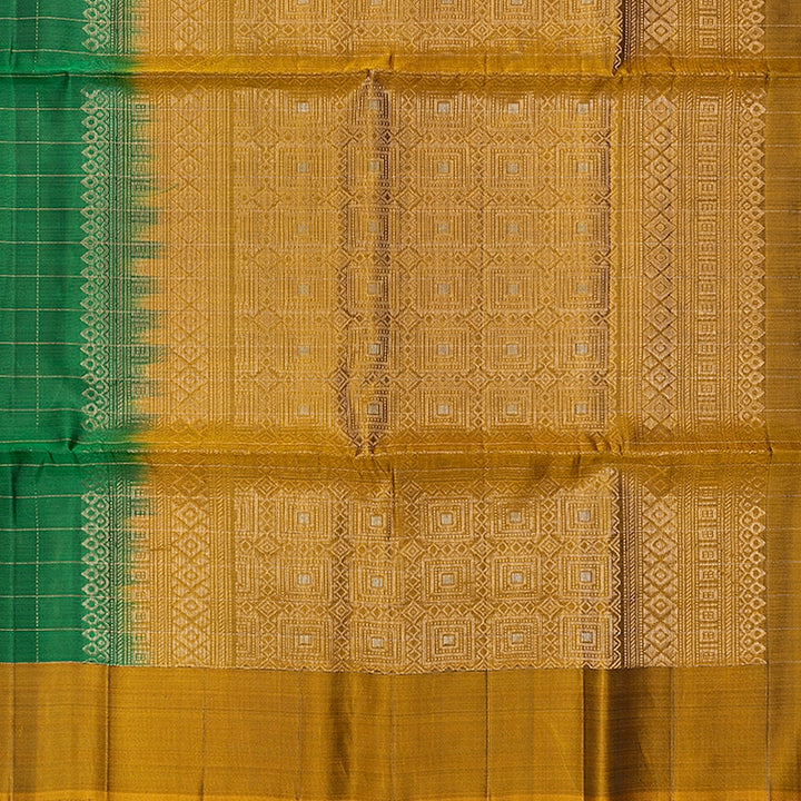 Hayagrivas Green Handloom Soft Silk Saree KBF547G1-5
