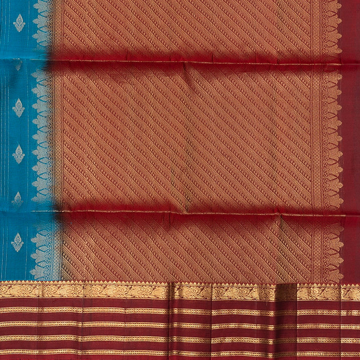 Hayagrivas Rama Blue Handloom Soft Silk Saree KBF549G1-1