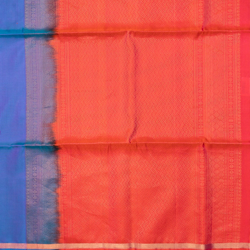Hayagrivas Blue-Purple Handloom Soft Silk Saree KBF553G10-1