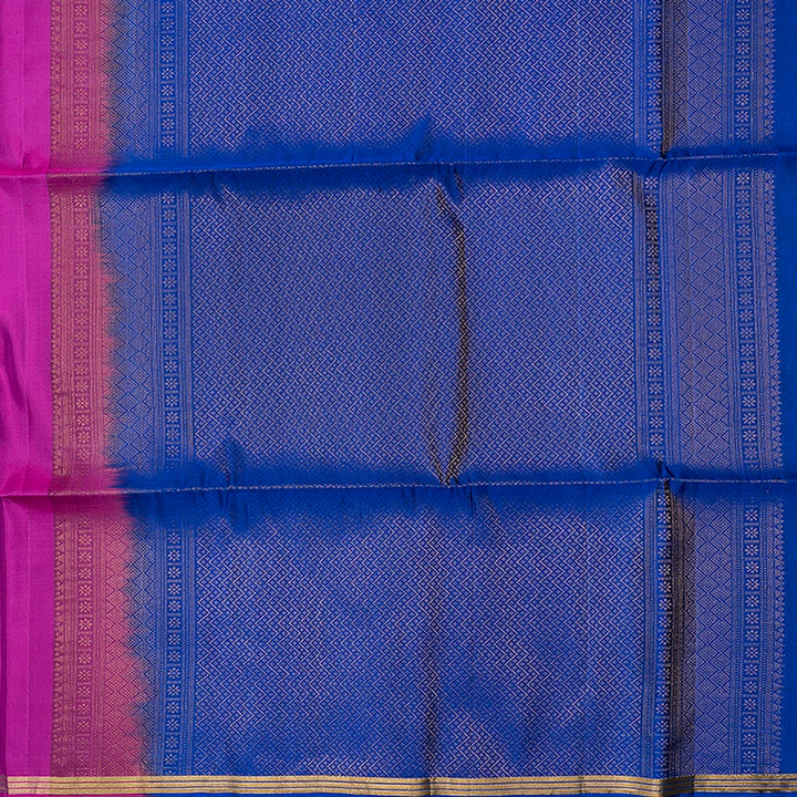 Hayagrivas Magenta-Pink Handloom Soft Silk Saree KBF553G10-3
