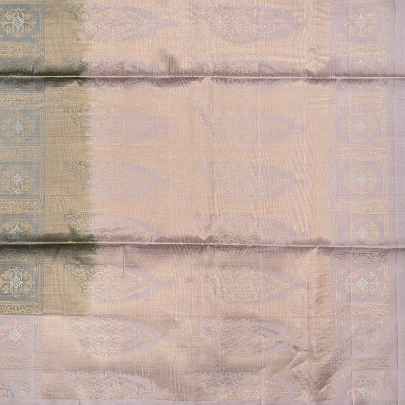 Hayagrivas Olive Green Handloom Soft Silk Saree KBF553G15-1