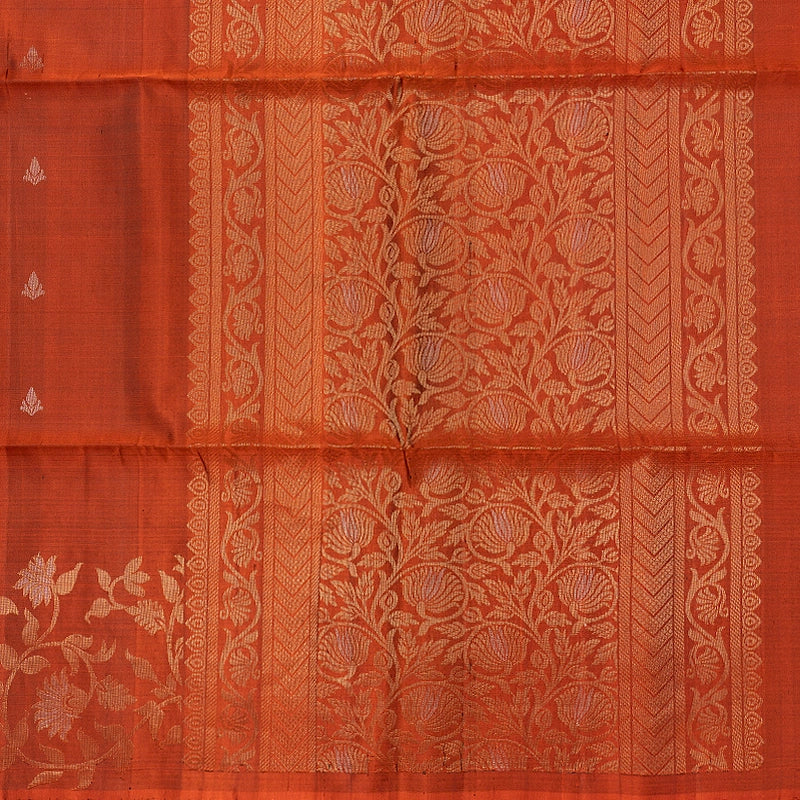 Hayagrivas Rust Orange Handloom Soft Silk Saree KBF553G6-2