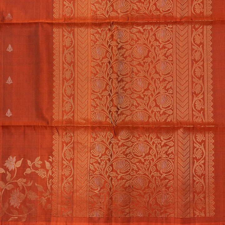 Hayagrivas Rust Orange Handloom Soft Silk Saree KBF553G6-2
