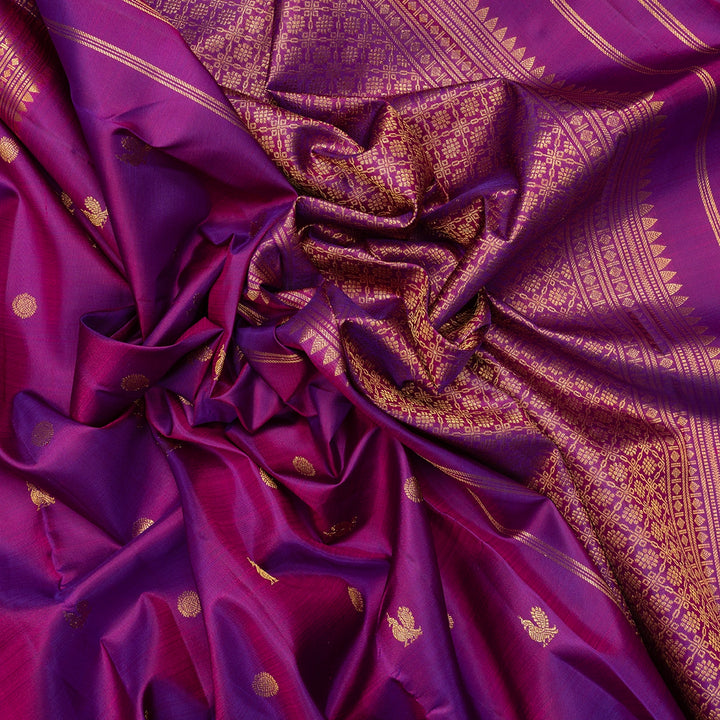 Hayagrivas Handloom Purple Kanjivaram Silk Saree KBF500F15-6