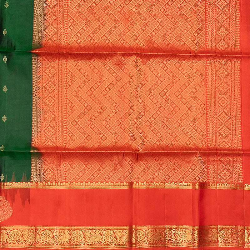 Hayagrivas Bottle Green Handloom Soft Silk Saree KBF705G3-6