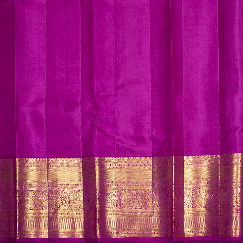 Hayagrivas Handloom Parrot Green Kanjivaram Silk Saree with Magenta Border KBF727G1-1