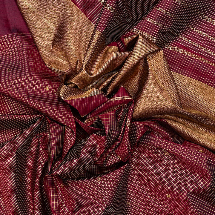 Hayagrivas Handloom Wine Maroon Kanjivaram Silk Saree KBF742H10-1
