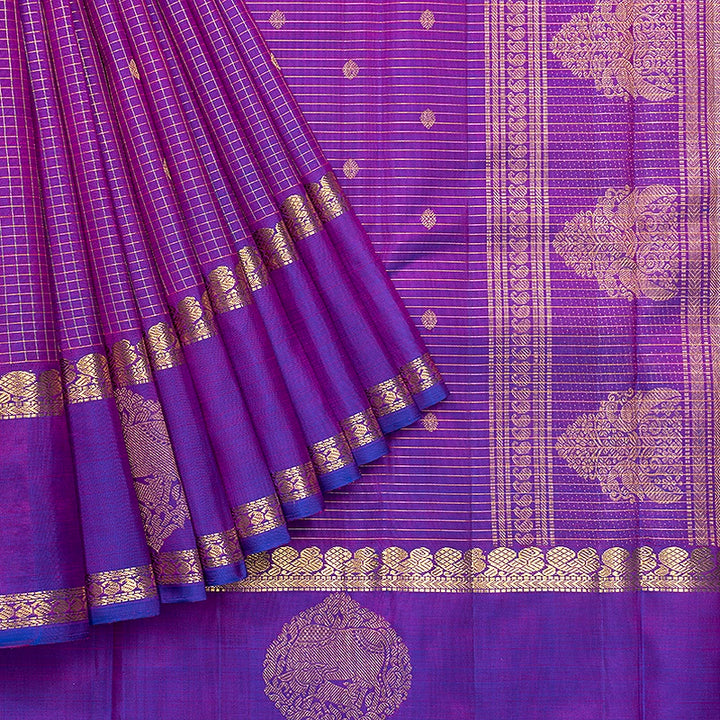 Hayagrivas Handloom Purple Kanjivaram Silk Saree KBF719G8-1