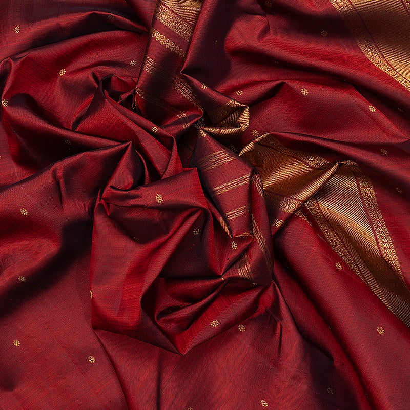 Hayagrivas Handloom Araku Maroon Kanjivaram Silk Saree KBF742H5-1
