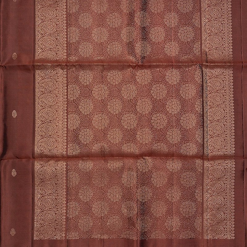 Hayagrivas Rust Brown Handloom Soft Silk Saree KBF863H1-2