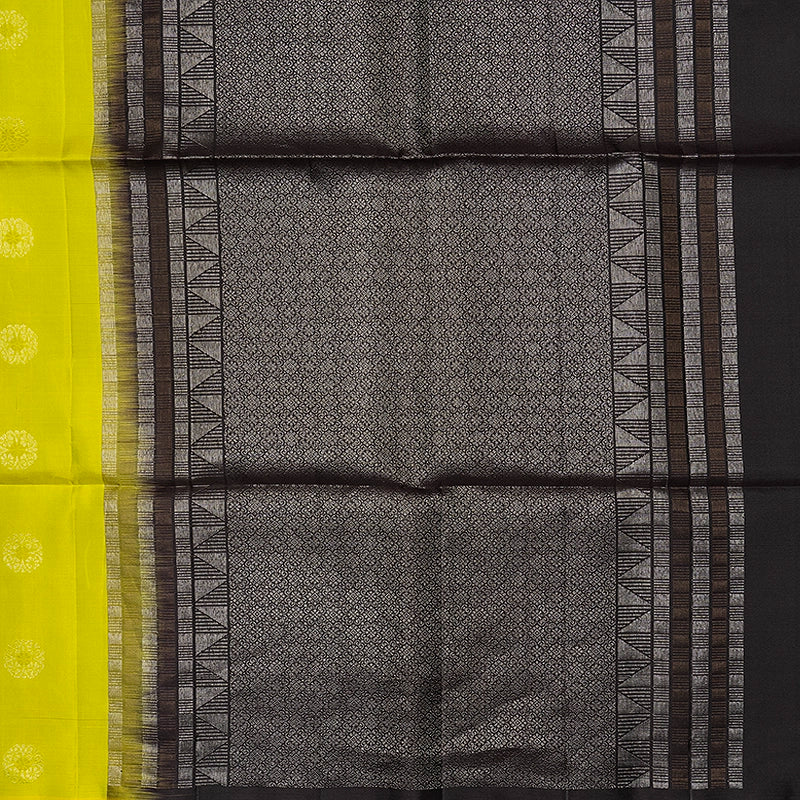 Hayagrivas Lime Green Handloom Soft Silk Saree KBF863H1-7