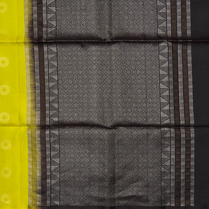 Hayagrivas Lime Green Handloom Soft Silk Saree KBF863H1-7