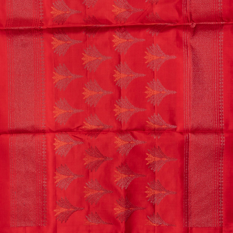 Hayagrivas Red Handloom Soft Silk Saree KBF863H3-1