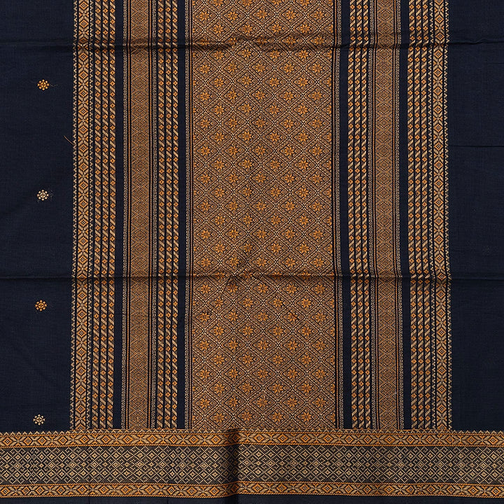 Hayagrivas Navy Blue Handloom Kanchi Cotton Saree SSCBF132H1-2