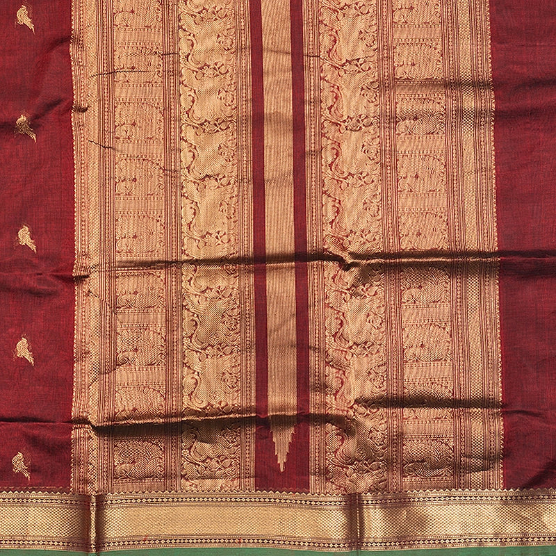 Hayagrivas Maroon Kanchi Silk Cotton Saree SSCBF132H10-2