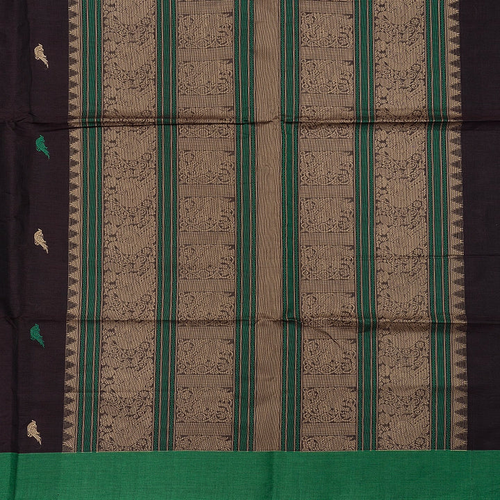 Hayagrivas Deep Snuff Handloom Kanchi Cotton Saree SSCBF132H22-1