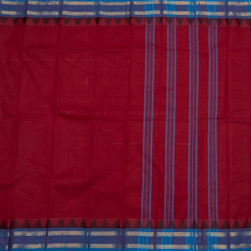 Hayagrivas Maroon Handloom Chettinad Cotton Saree SSCBF134H1-29