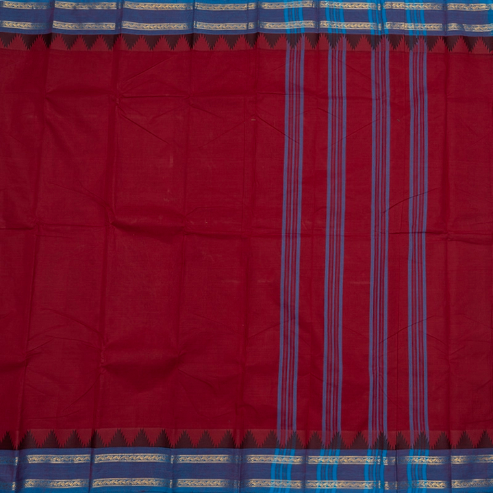 Hayagrivas Maroon Handloom Chettinad Cotton Saree SSCBF134H1-29