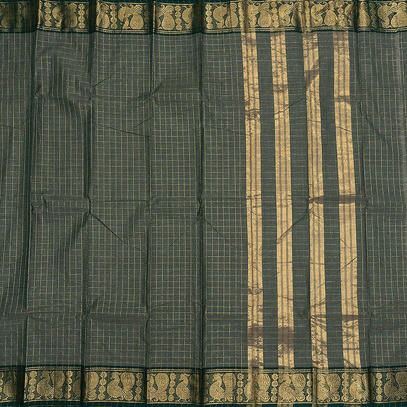 Hayagrivas Cement Green Handloom Chettinad Cotton Saree SSCBF134H2-40