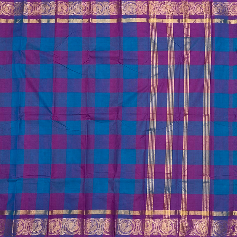 Hayagrivas Multicolour Checks Handloom Chettinad Cotton Saree SSCBF134H2-62