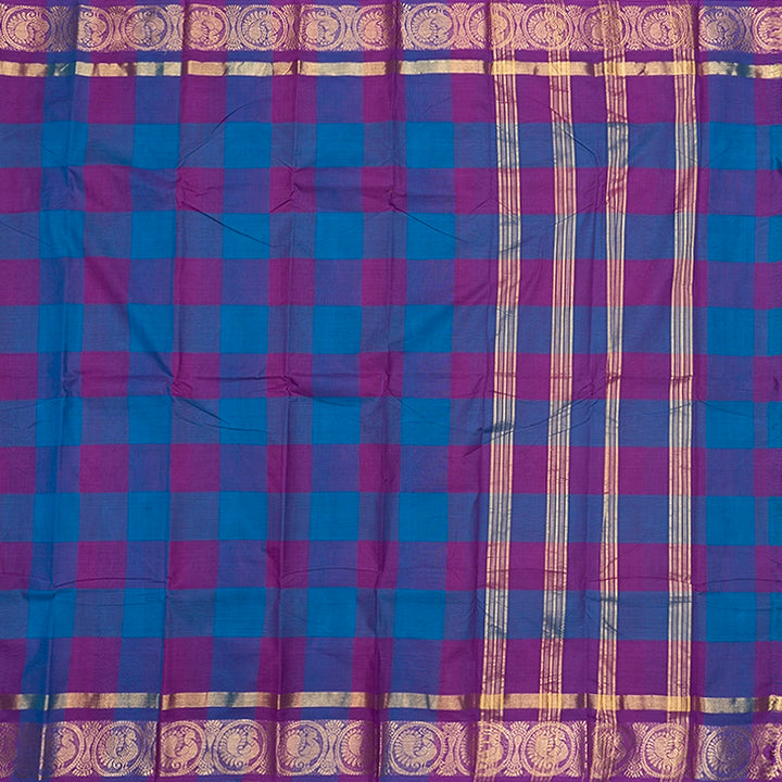 Hayagrivas Multicolour Checks Handloom Chettinad Cotton Saree SSCBF134H2-62