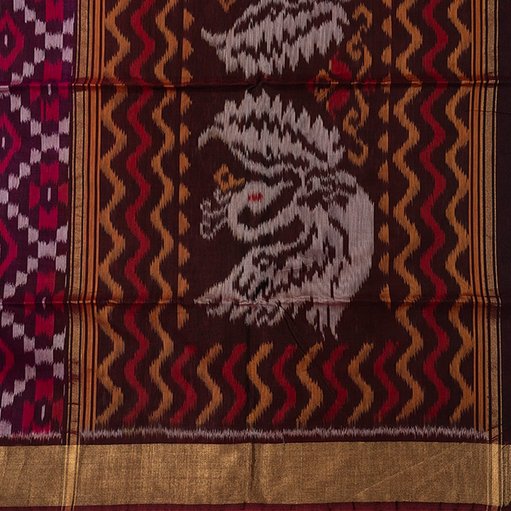 Hayagrivas Nagapazham Ikkat Kora Silk Cotton Saree SSCBF155H1-14