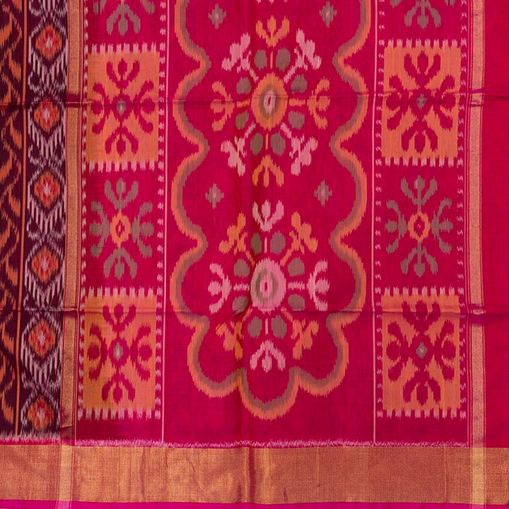 Hayagrivas Plum Purple Ikkat Kora Silk Cotton Saree SSCBF155H1-44