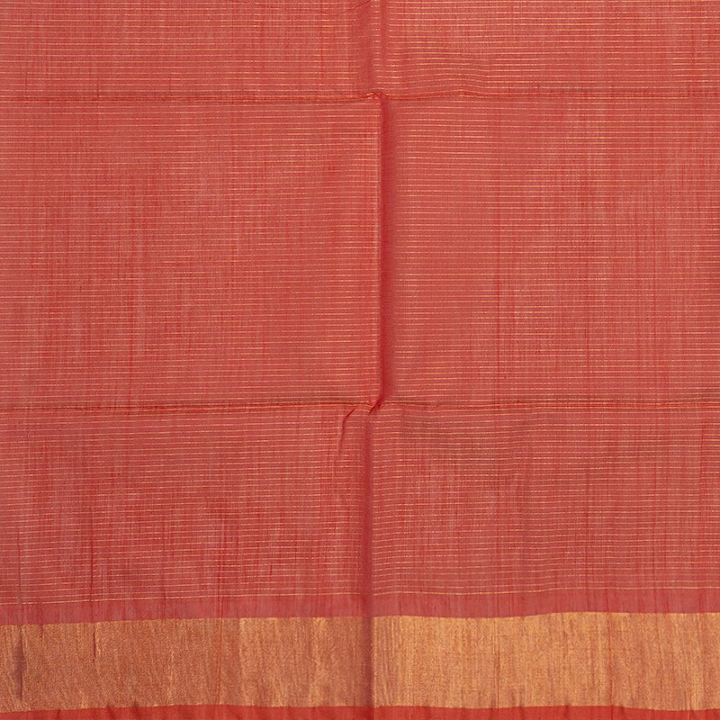 Hayagrivas Rust Brown Ikkat Kora Silk Cotton Saree SSCBF155H3-20