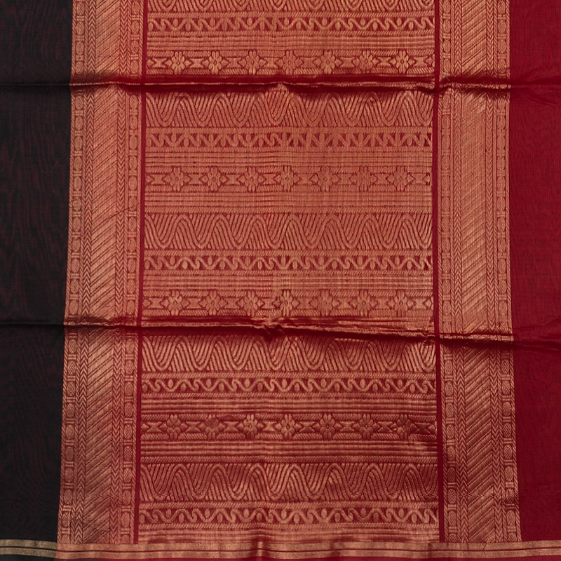 Hayagrivas Black Kora Silk Cotton Saree SSCBF156H2-29