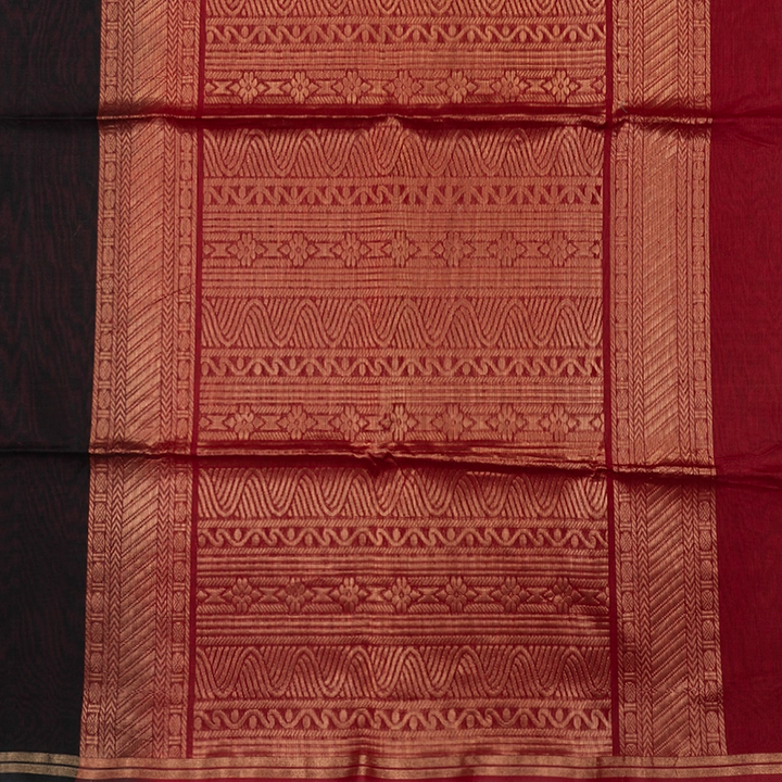 Hayagrivas Black Kora Silk Cotton Saree SSCBF156H2-29