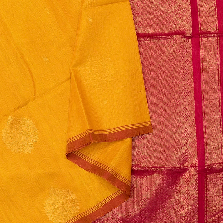Hayagrivas Mango Yellow Kora Silk Cotton Saree SSCBF156H2-36