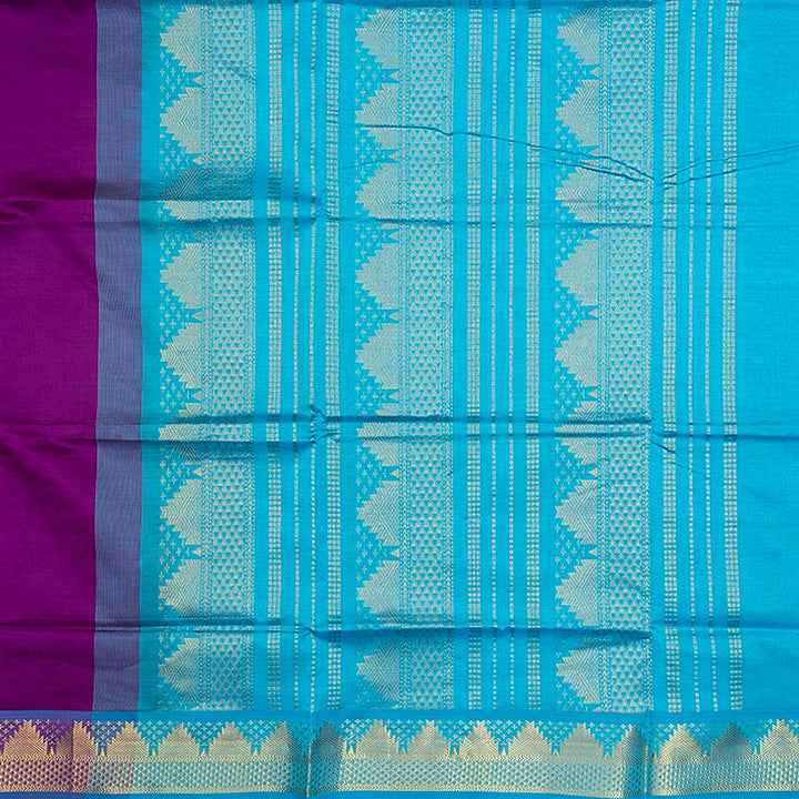 Hayagrivas Vadamalli Purple Semi Silk Cotton Saree SSCBF164I1-2