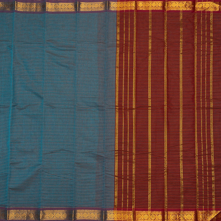 Hayagrivas Multicolour Stripes Handloom Chettinad Cotton Saree SSCBF167I1-7