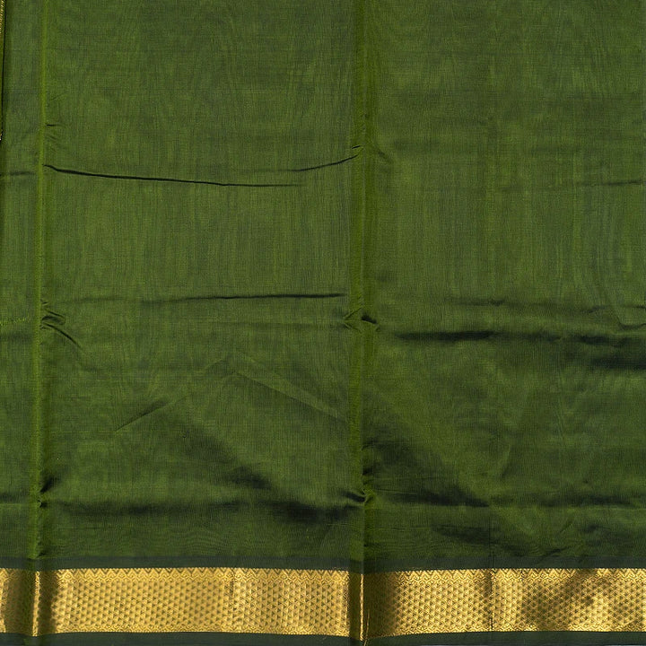 Hayagrivas Mehandi Green Pure Ten Yards Silk Cotton Saree SSCBF174I1-1