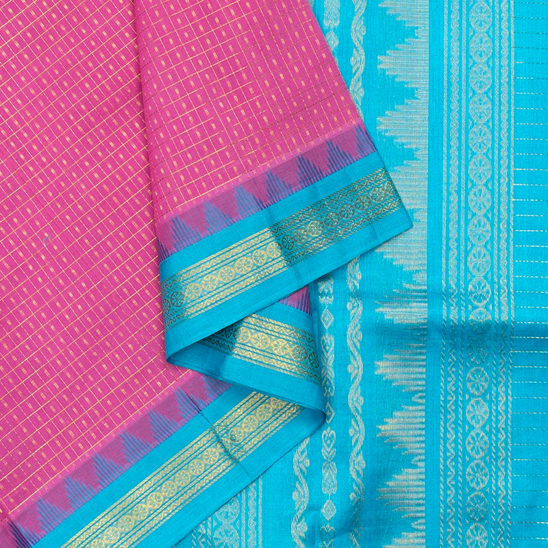 Hayagrivas Rose Pink Pure Silk Cotton Saree SSCBF176I4-1
