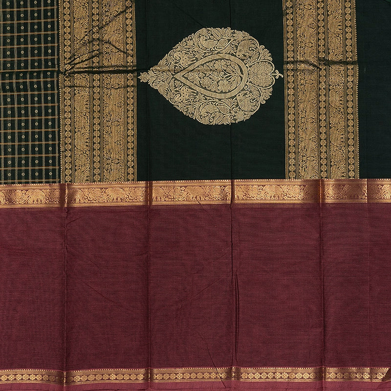 Hayagrivas Karum Pachai Handloom Kanchi Cotton Saree SSCBF177I12-5