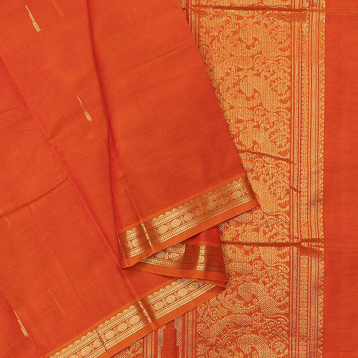 Hayagrivas Orange Handloom Kanchi Cotton Saree SSCBF177I6-18