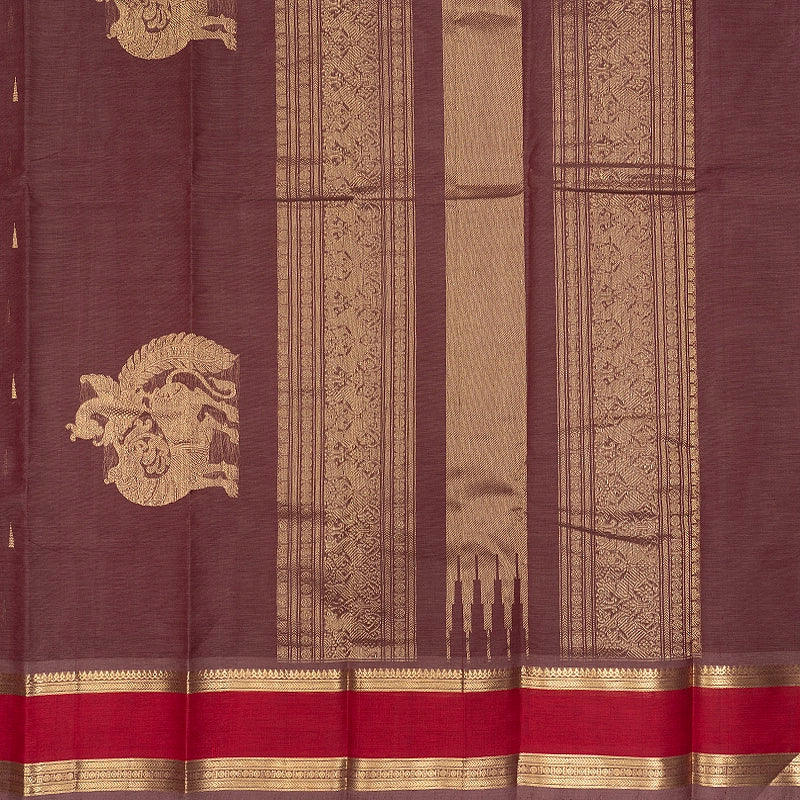 Hayagrivas Rosewood Pink Handloom Kanchi Cotton Saree SSCBF177I7-1