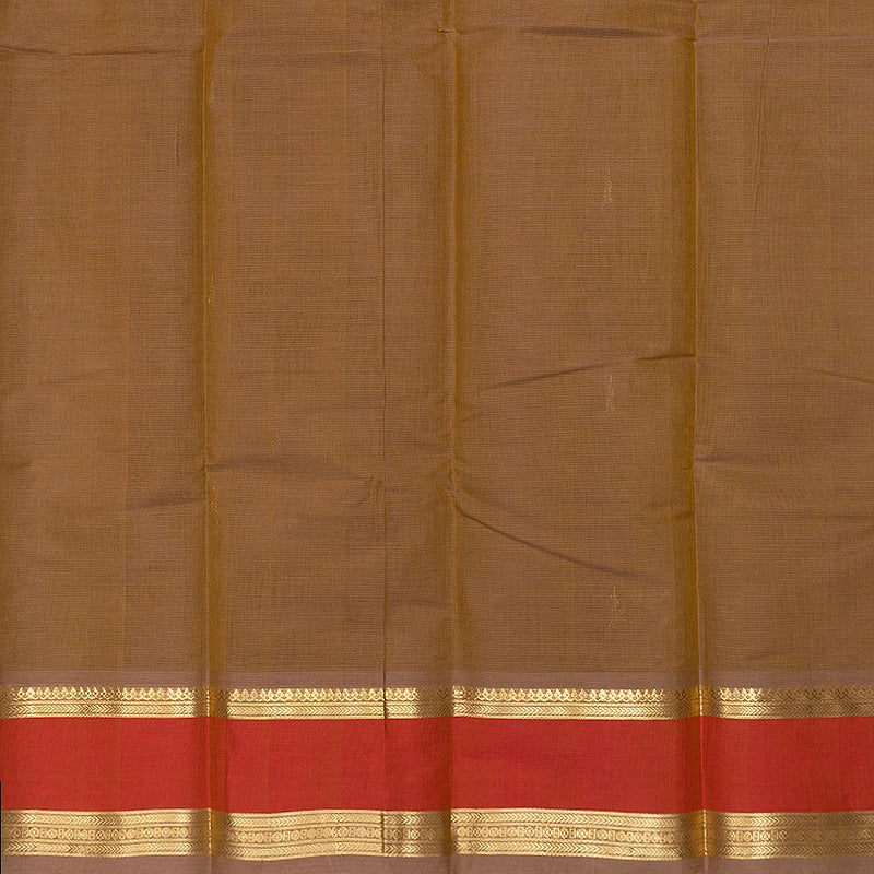 Hayagrivas Khaki Brown Handloom Kanchi Cotton Saree SSCBF177I7-8