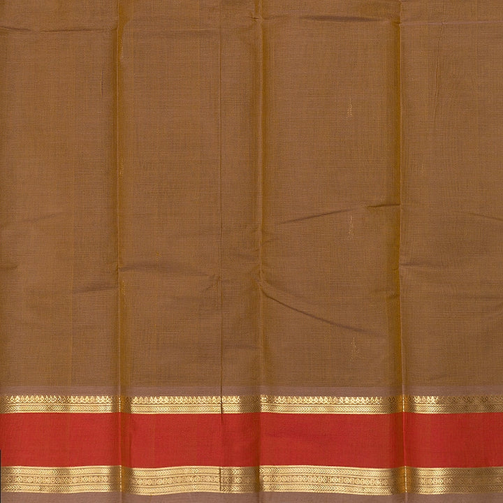 Hayagrivas Khaki Brown Handloom Kanchi Cotton Saree SSCBF177I7-8