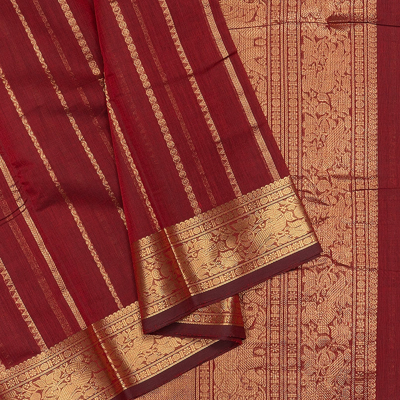 Hayagrivas Maroon Handloom Kanchi Cotton Saree SSCBF177I8-14