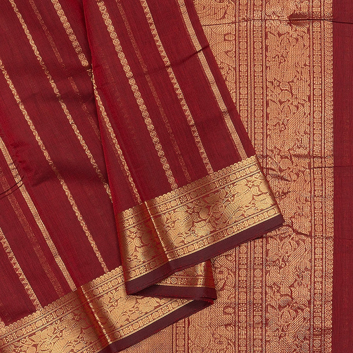 Hayagrivas Maroon Handloom Kanchi Cotton Saree SSCBF177I8-14