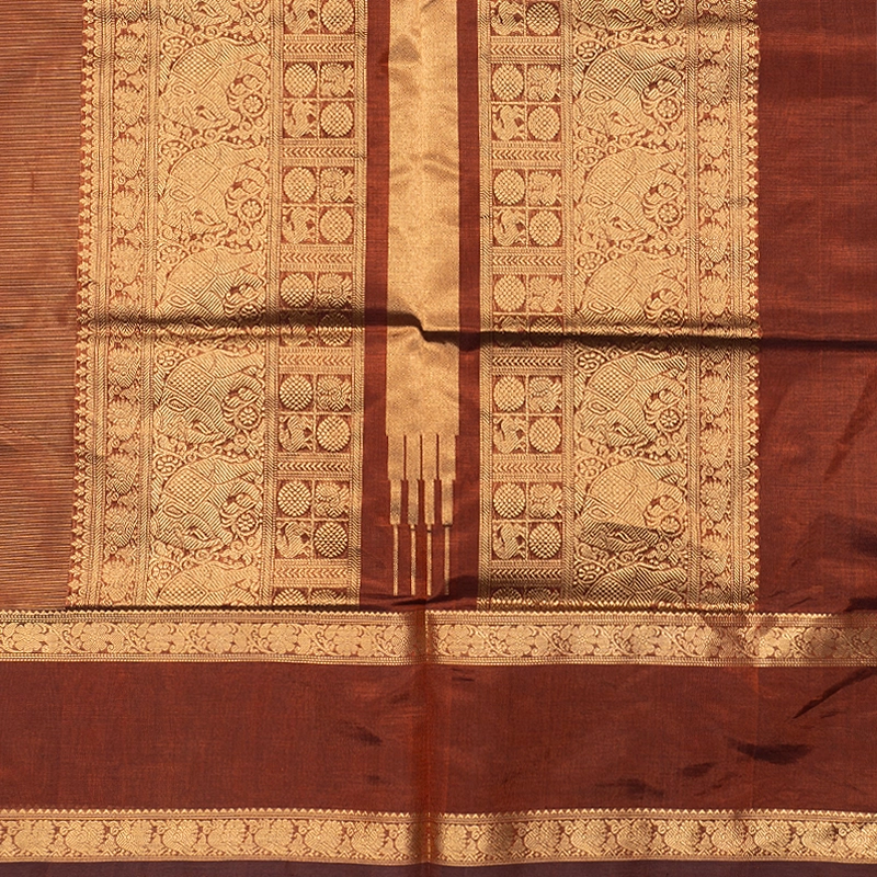 Hayagrivas Copper Brown Kanchi Silk Cotton Saree SSCBF179I13-2