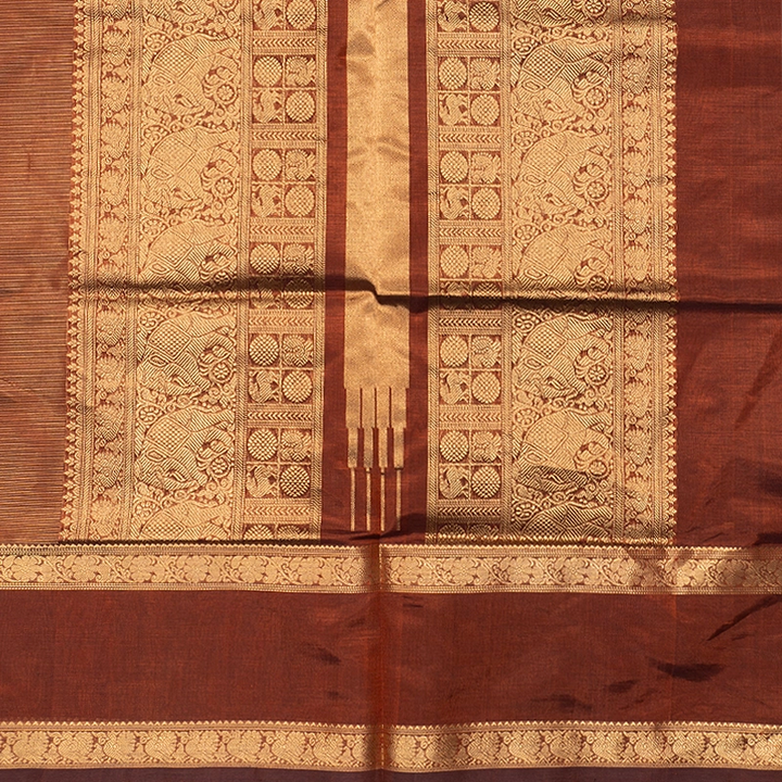 Hayagrivas Copper Brown Kanchi Silk Cotton Saree SSCBF179I13-2