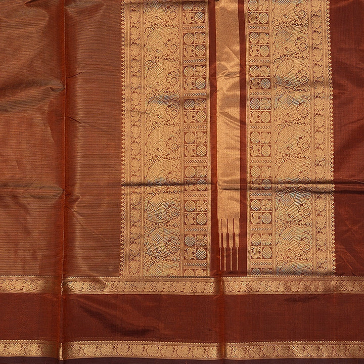 Hayagrivas Copper Brown Kanchi Silk Cotton Saree SSCBF179I13-6